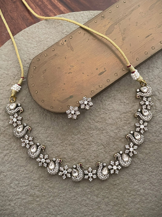 Lavanya Victorian Polki Necklace Set