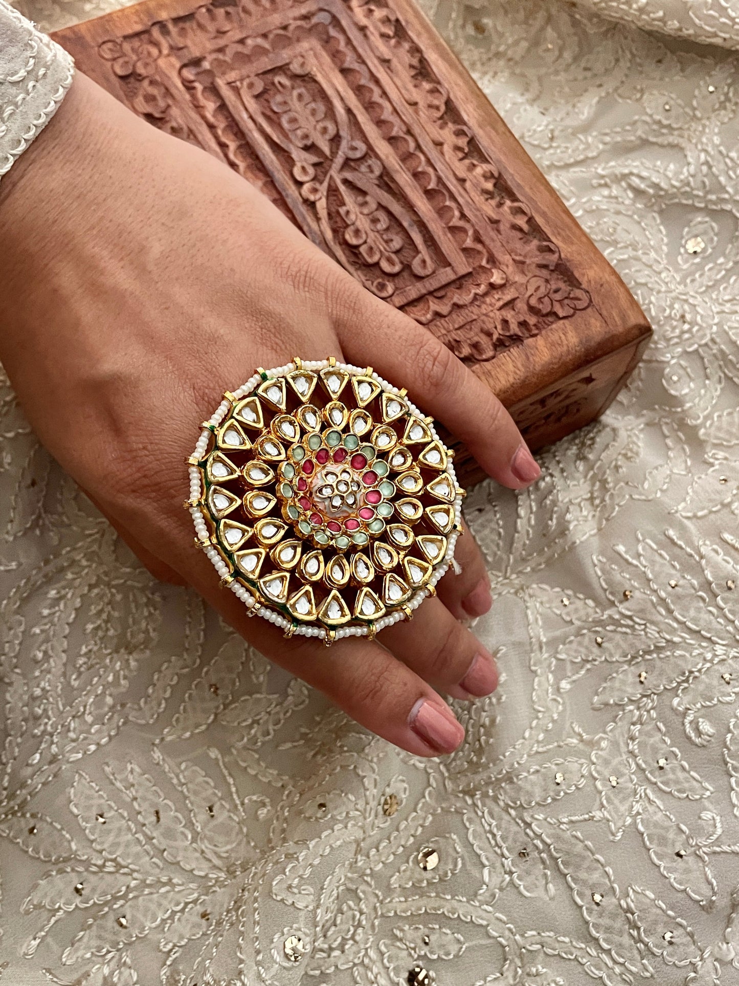 Shobha Kundan Adjustable Ring