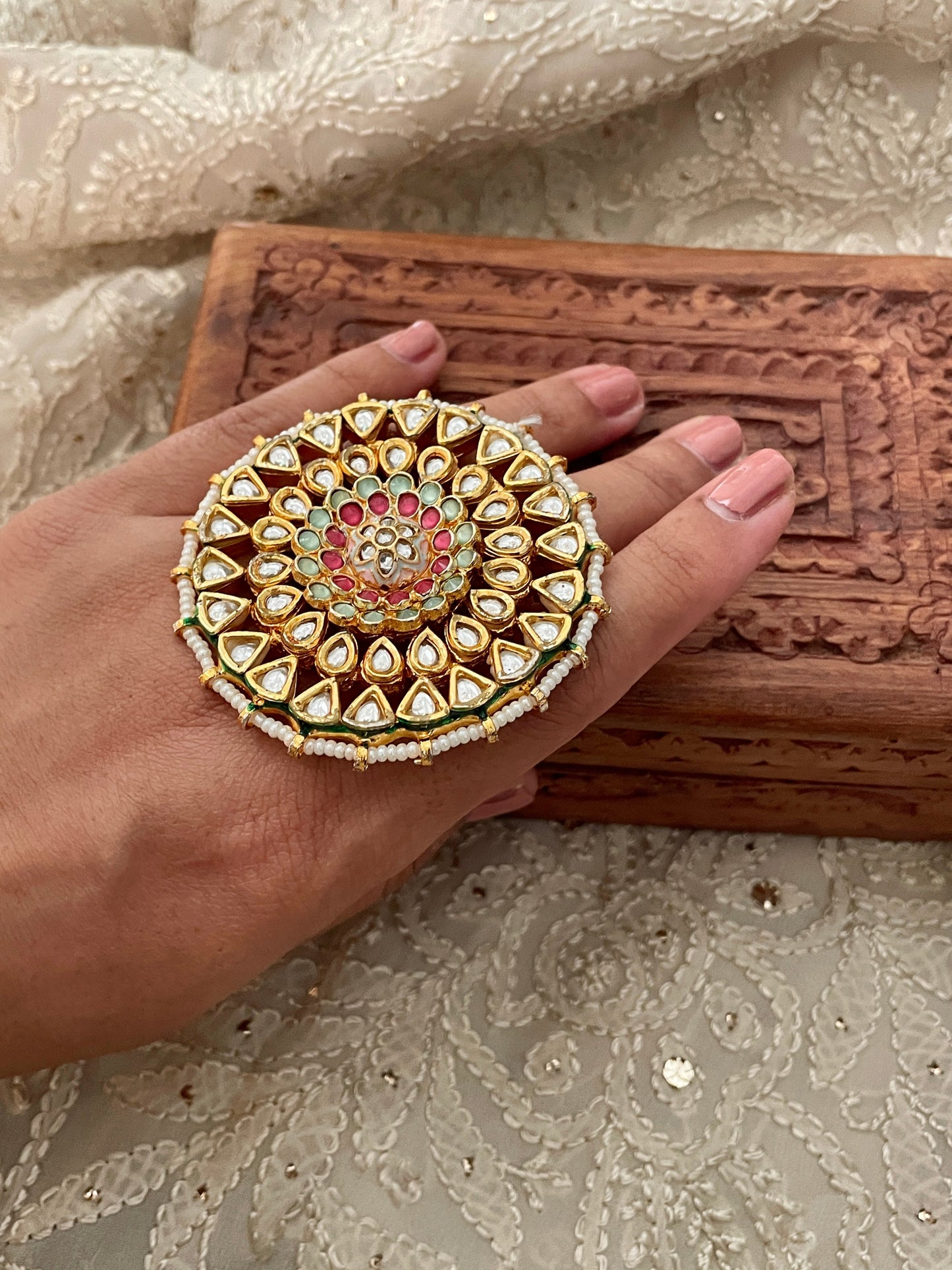 Shobha Kundan Adjustable Ring
