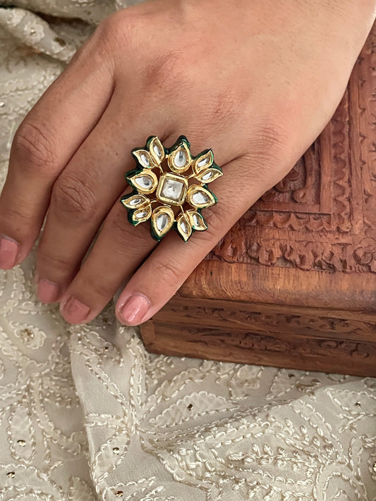 Amrit Kundan Adjustable Ring