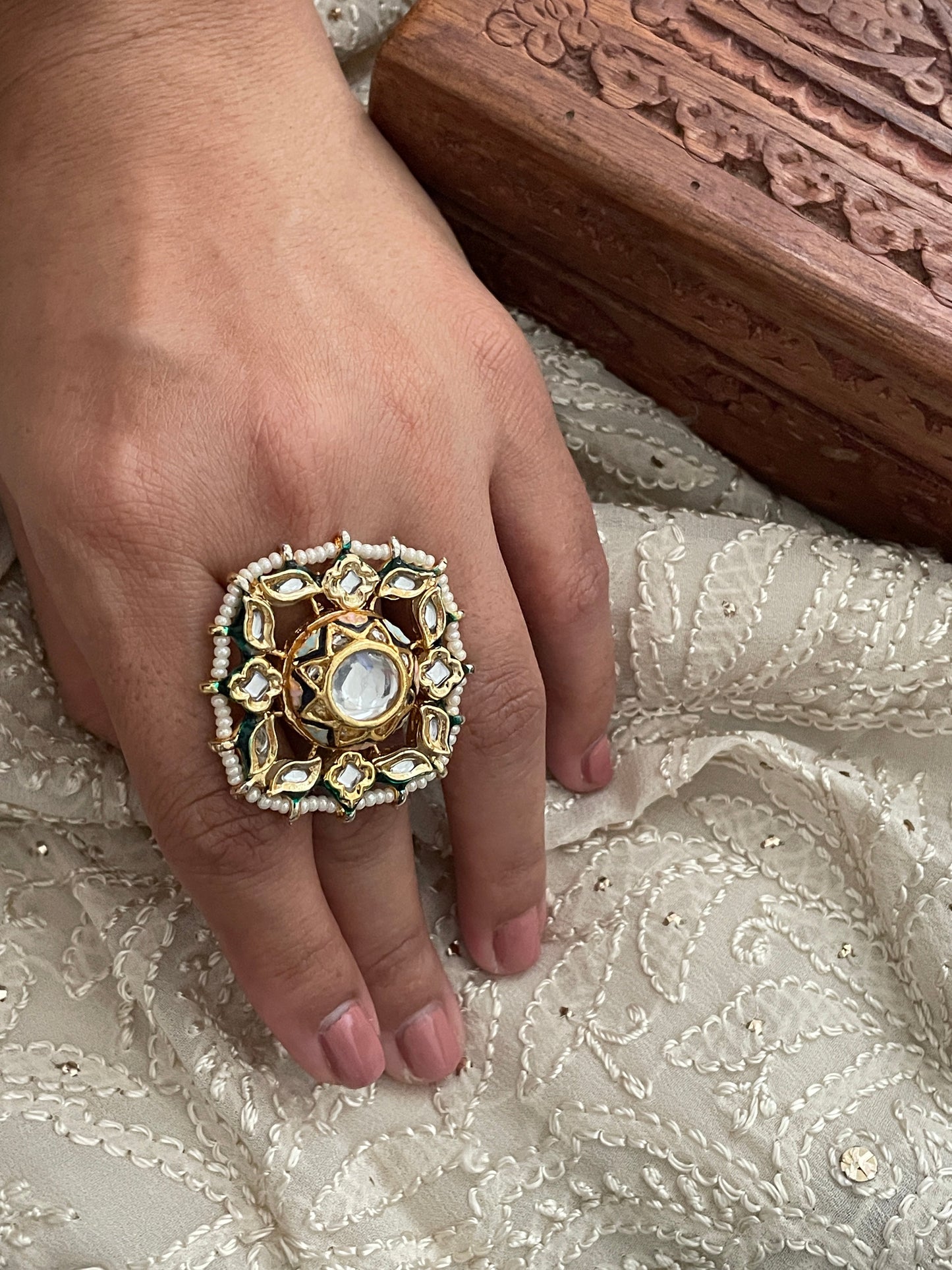 Nargis Kundan Meenakaari Ring