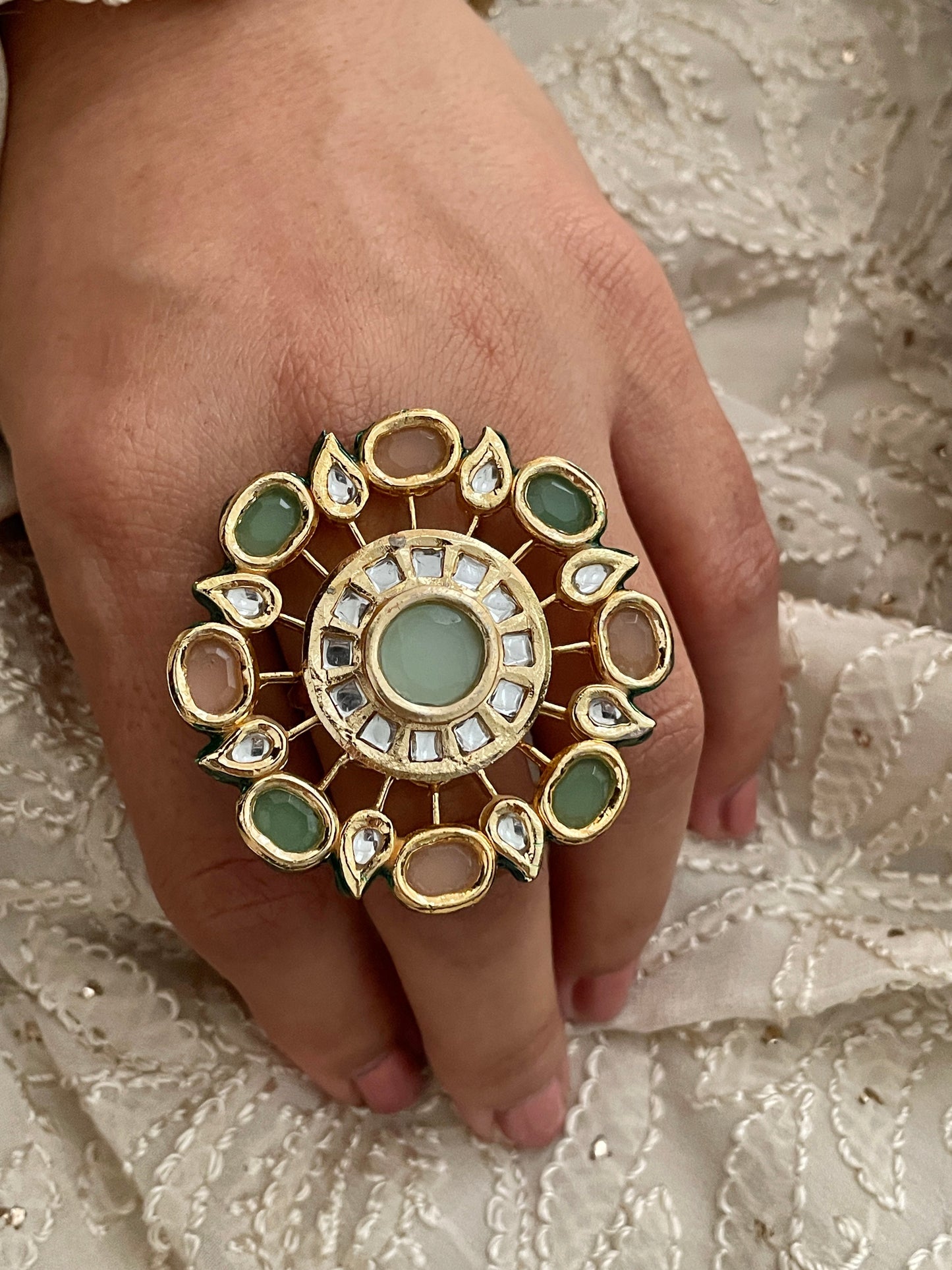 Gulzar Phool Kundan Ring