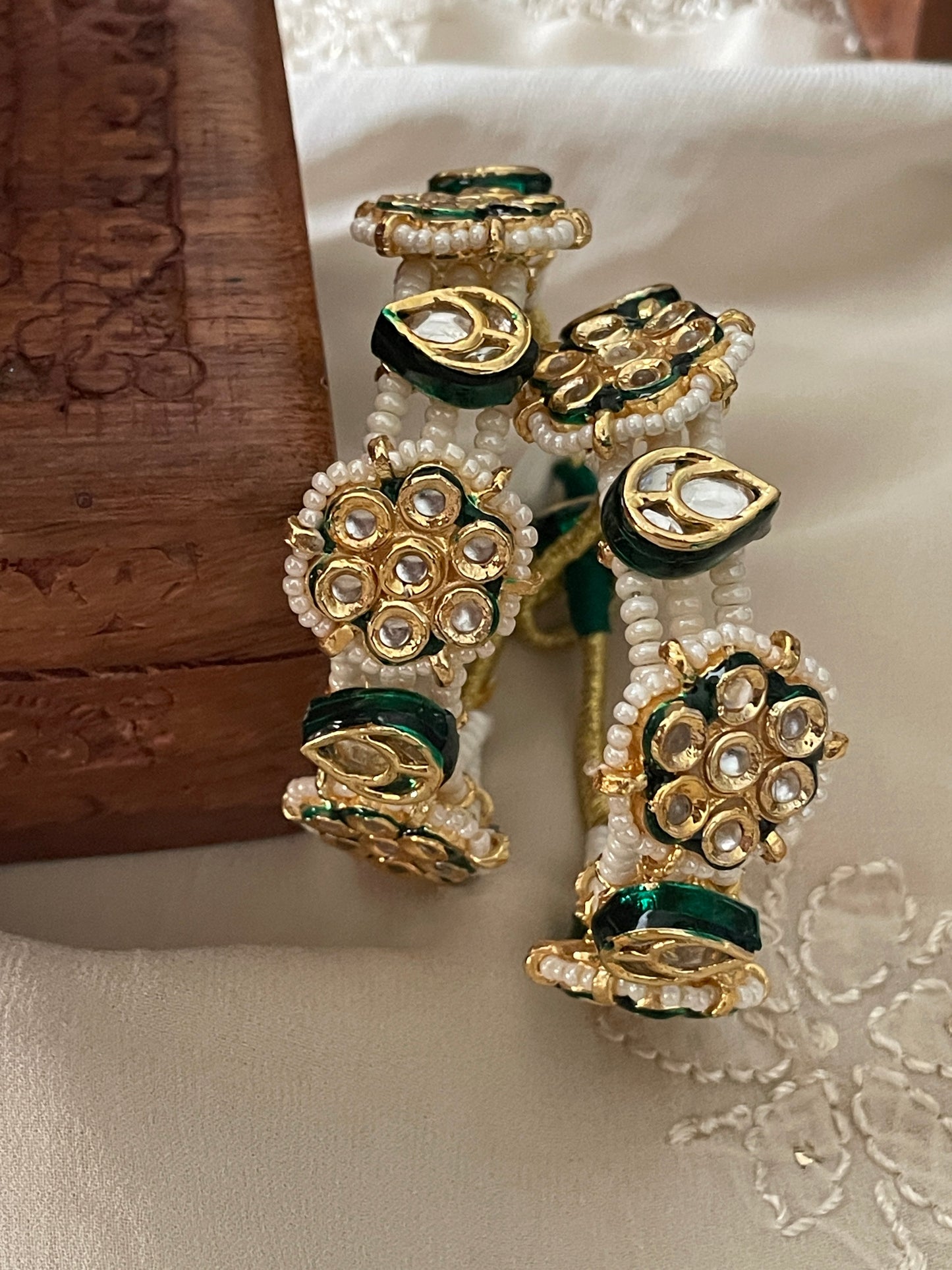 Trishna Kundan & Pearl Bangles