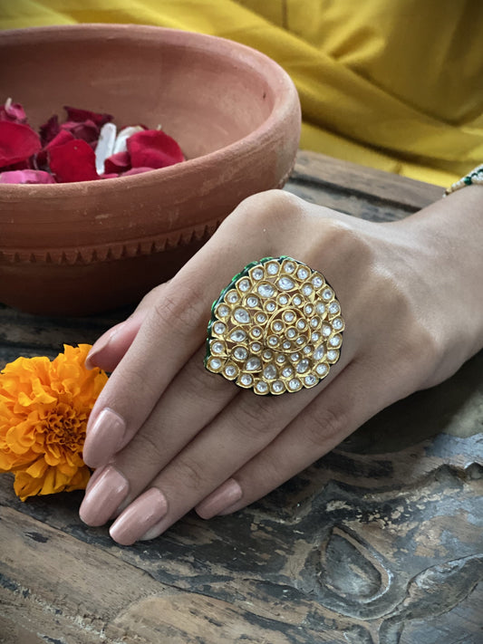 Isha Adjustable Polki Ring