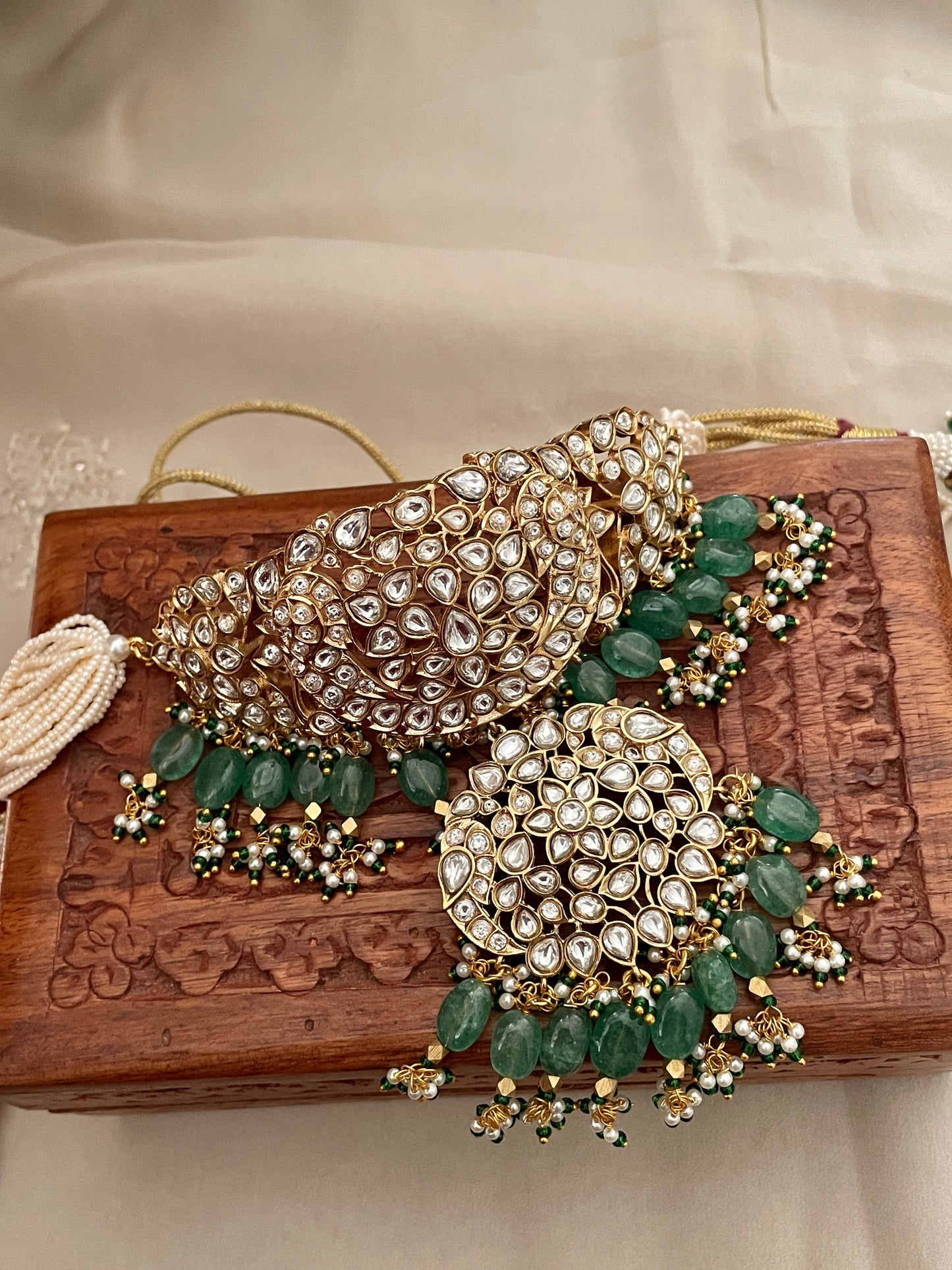 Shyamali Polki and Pearl Necklace Set
