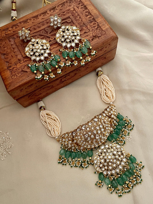 Shyamali Polki and Pearl Necklace Set
