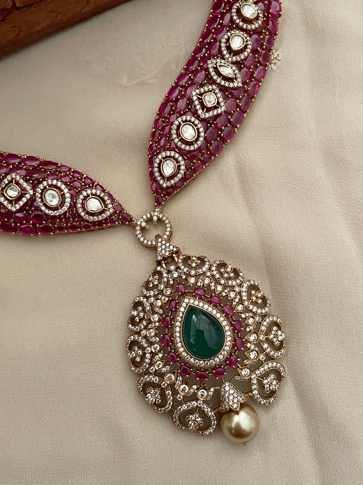 Indrani Ruby Necklace Set