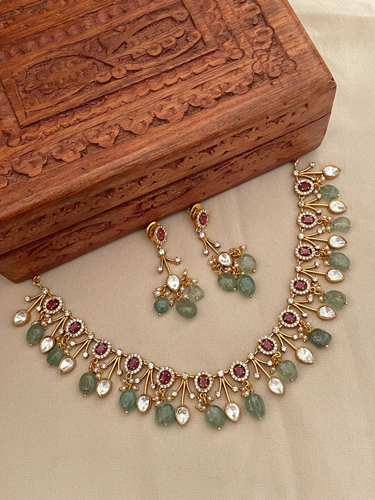 Ziva Polki Necklace Set