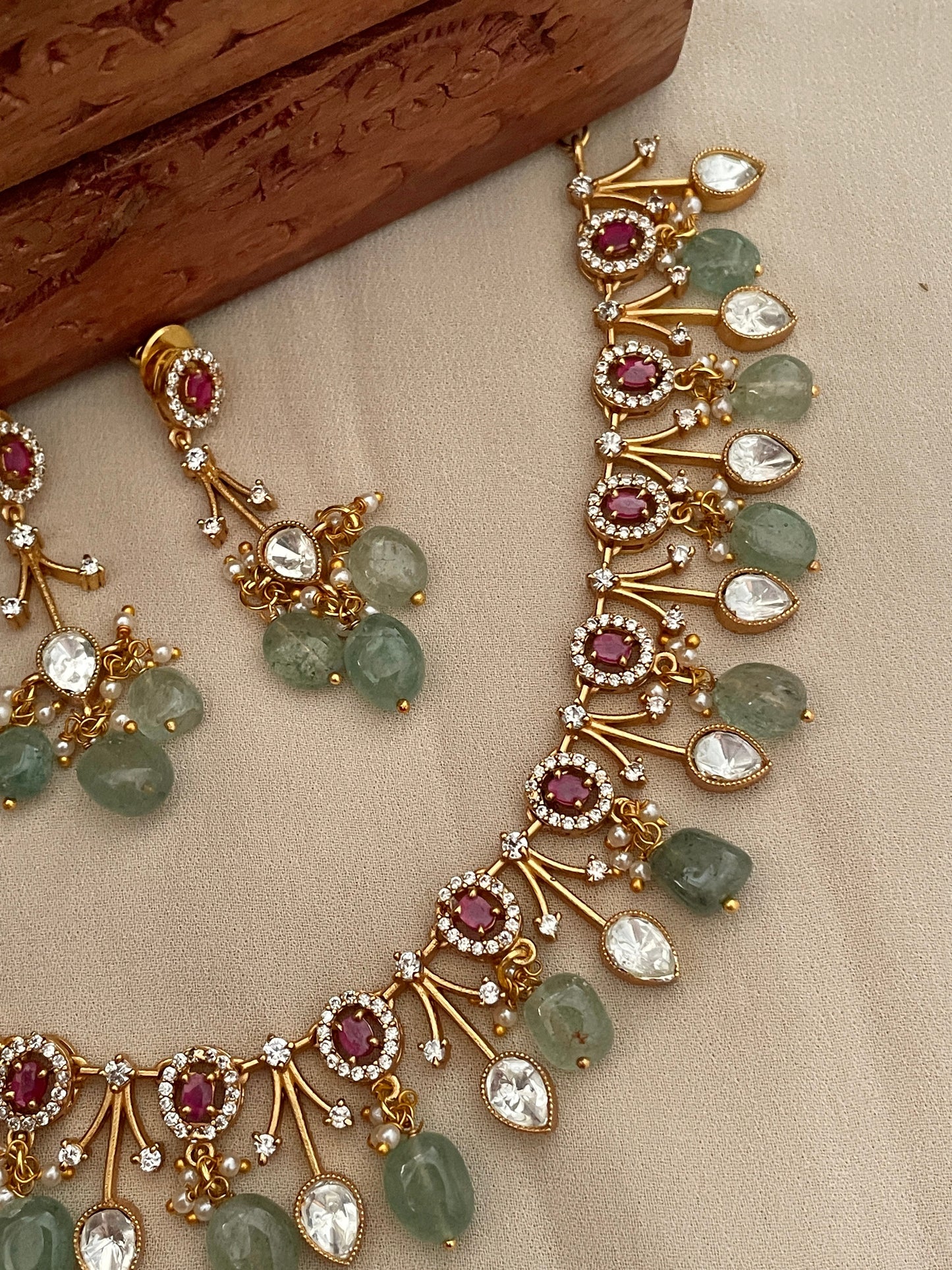 Ziva Polki Necklace Set