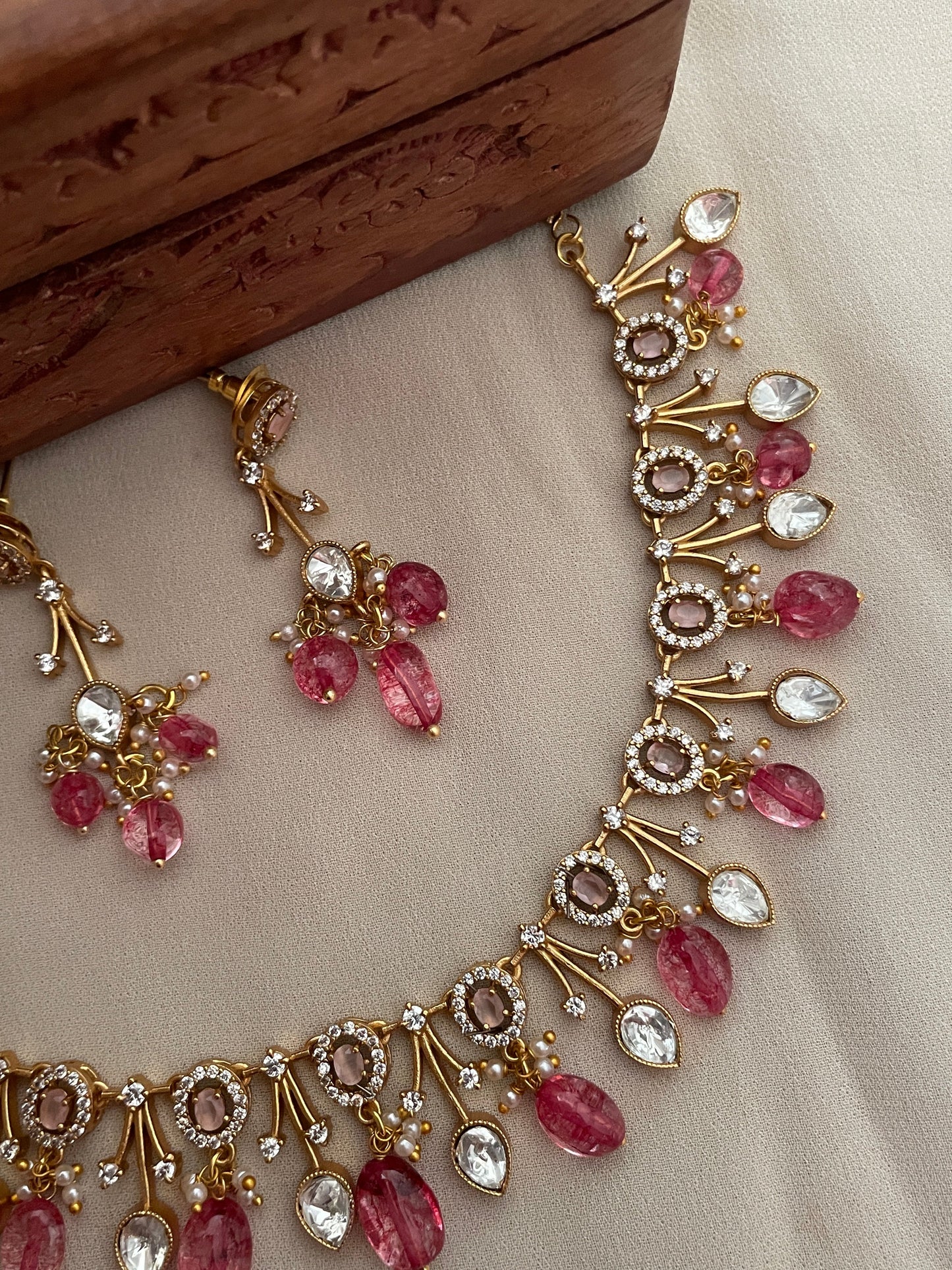 Sandhya Polki & Ruby Necklace Set