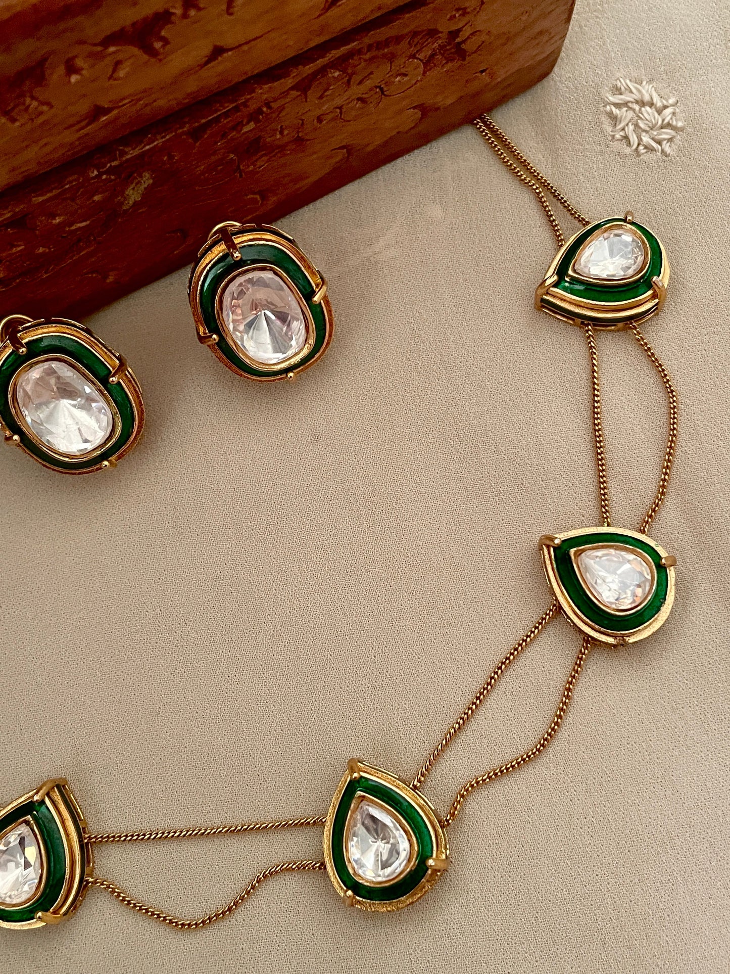 Chitralekha Enamel Polki Necklace Set