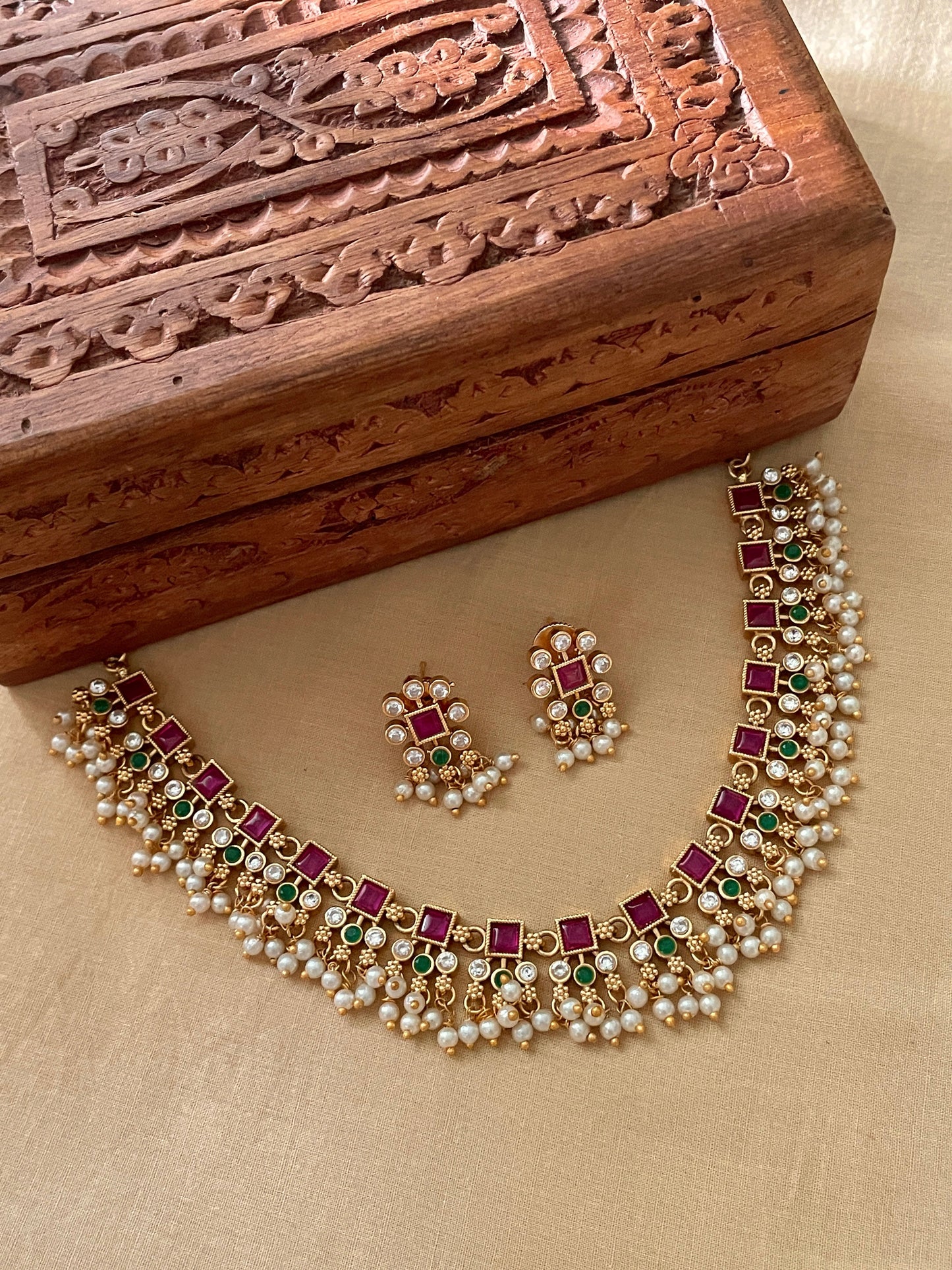 Raktima Pearl Necklace Set