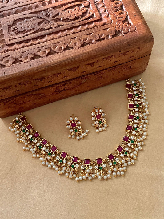 Raktima Pearl Necklace Set