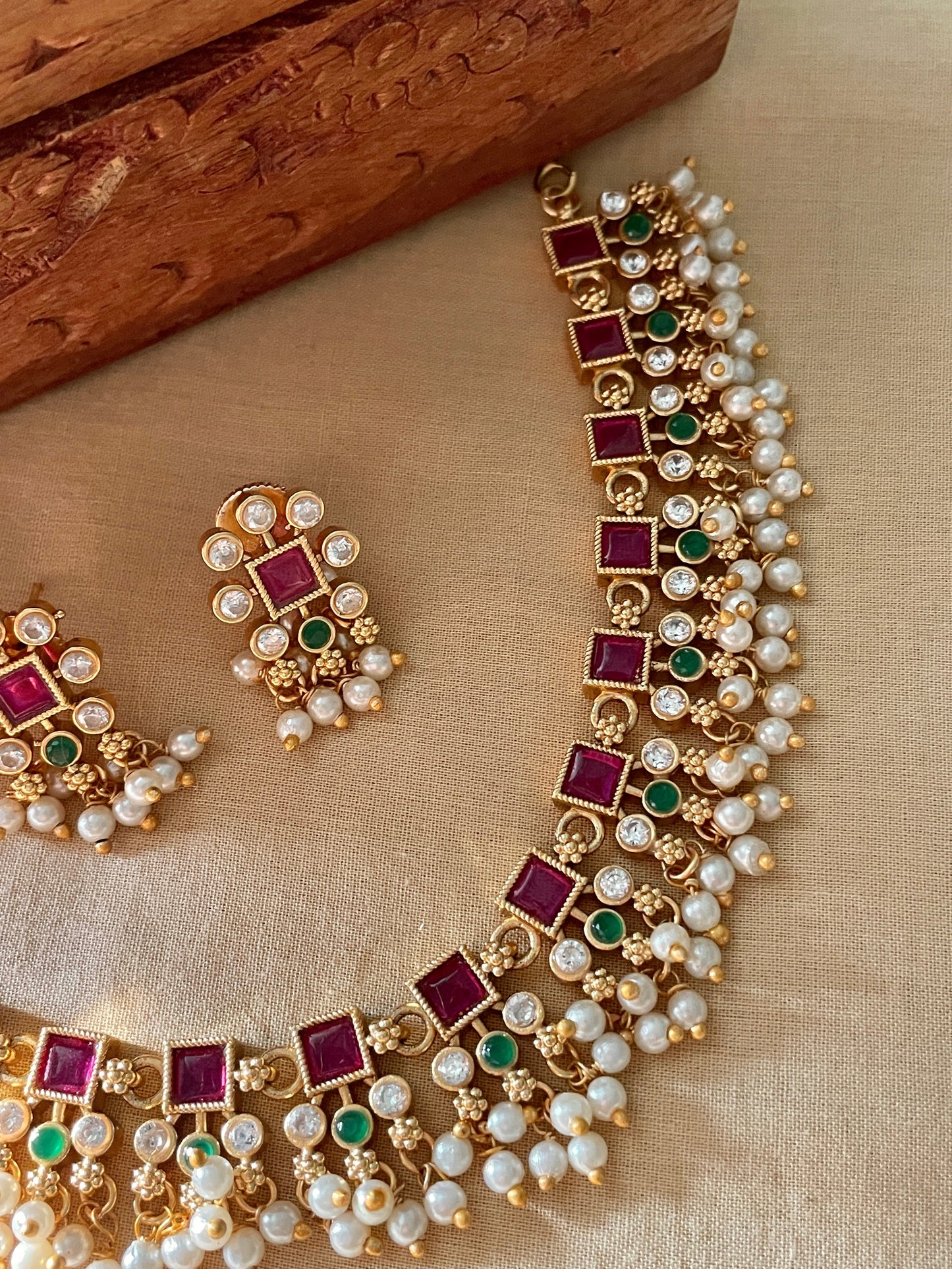 Raktima Pearl Necklace Set