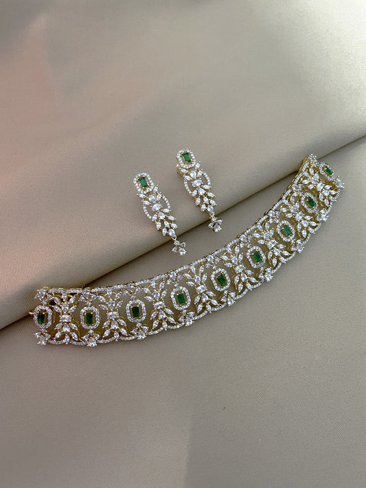 Regal Rania Gold Finish Choker Necklace Set