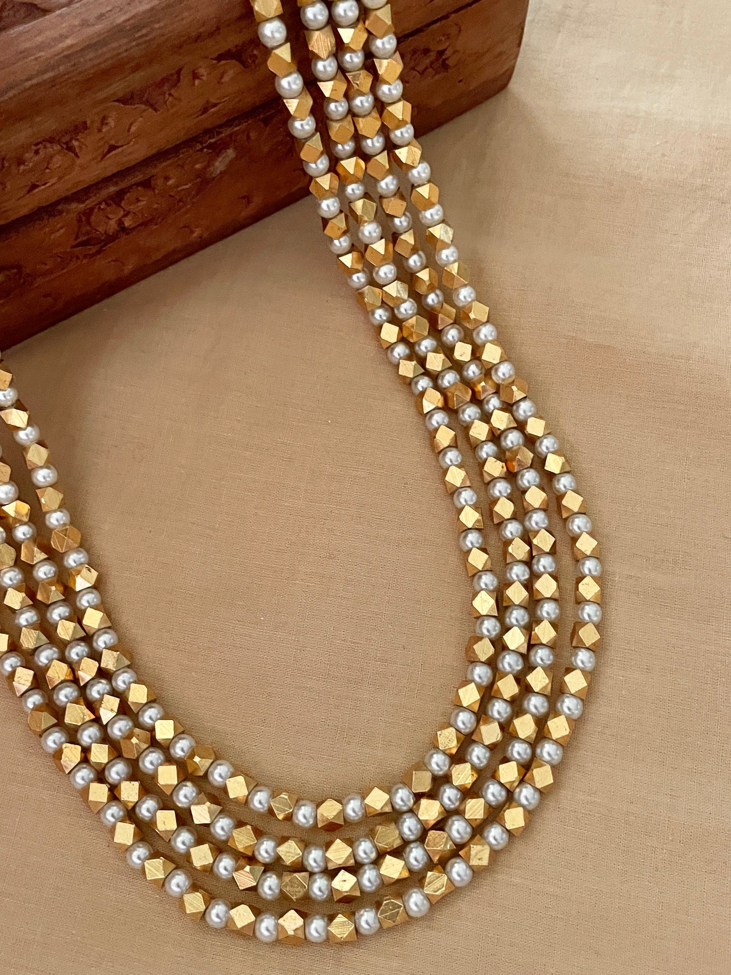 Triveni Pearl Beaded Necklace