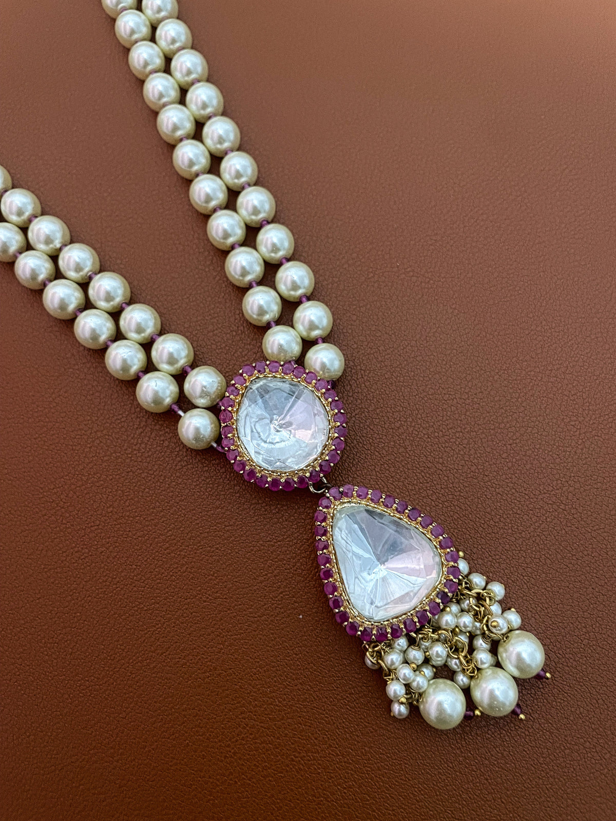 Sumaiyya Gold Finish Polki Necklace