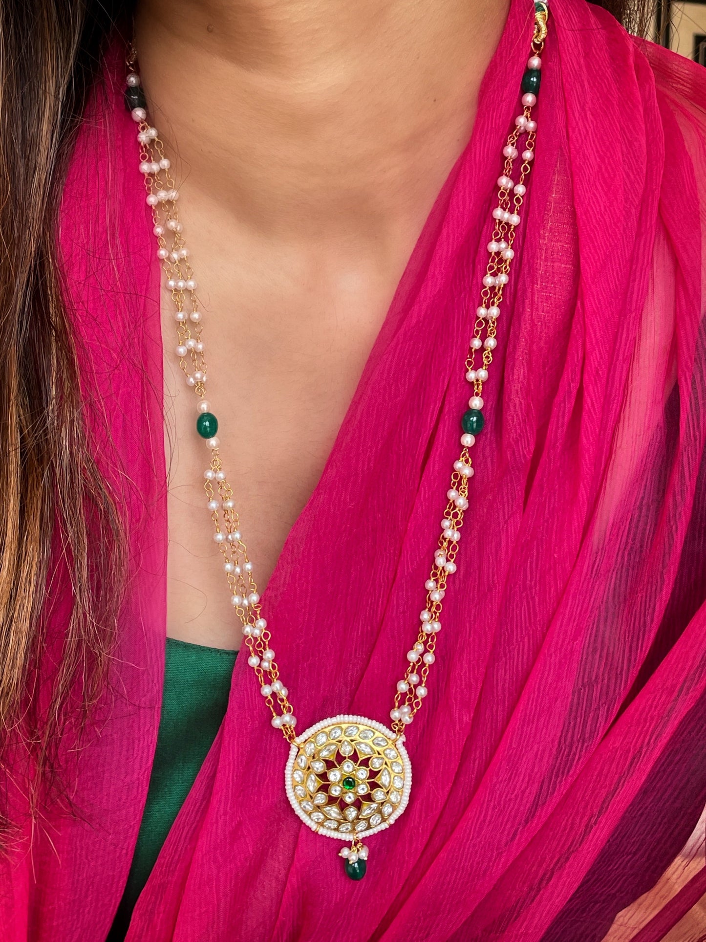 Vidhya Polki Long Necklace