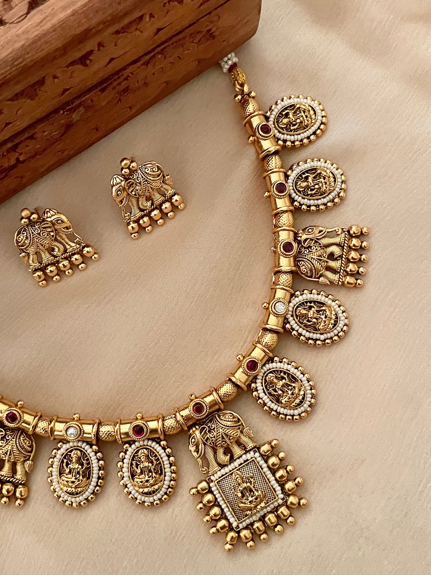 Nishtha Antique Temple Necklace Set