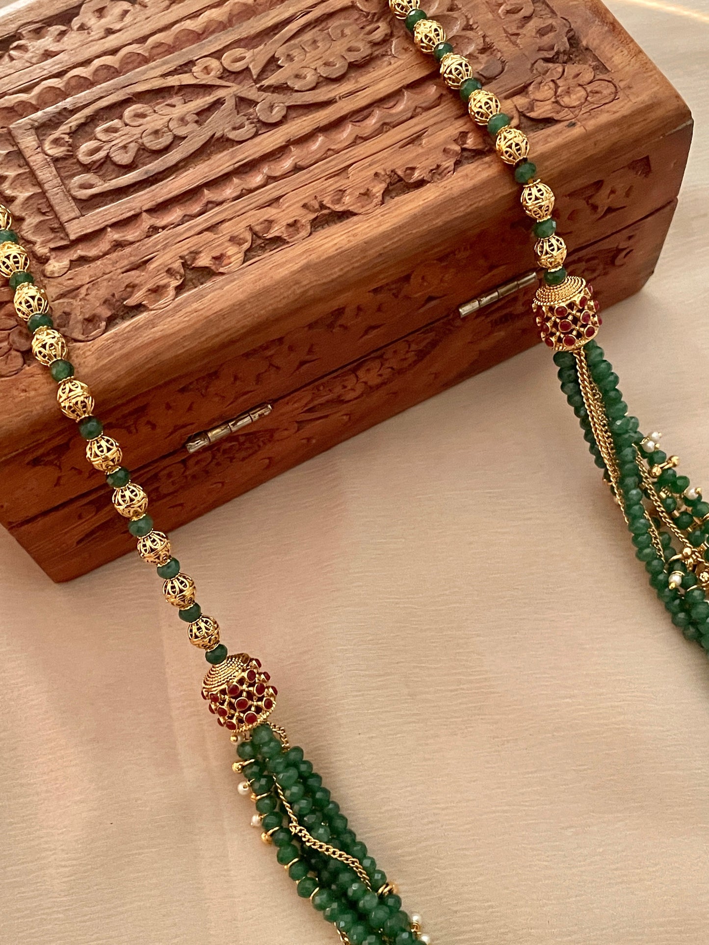 Kumud Beaded Long Necklace Set