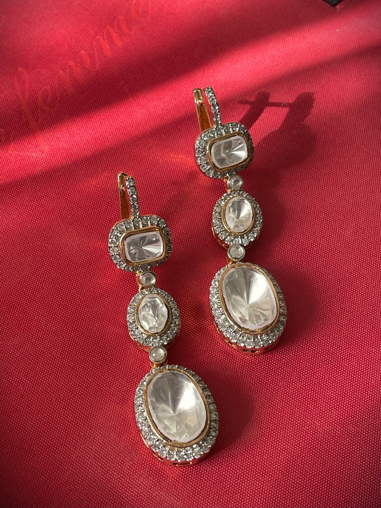 Persis Moissanite Polki Dangler Earrings