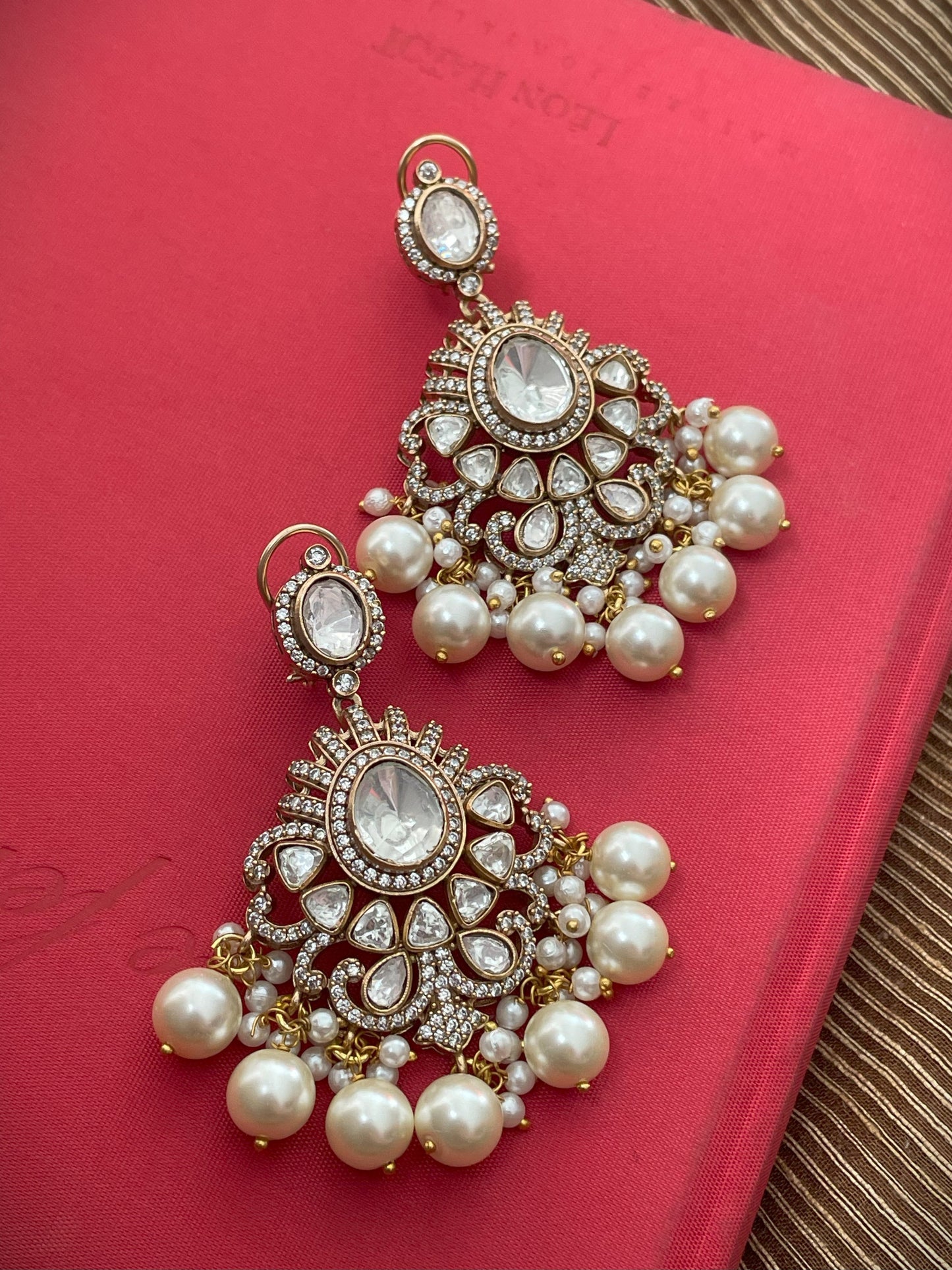 Kriti Moissanite Polki Dangler Earrings