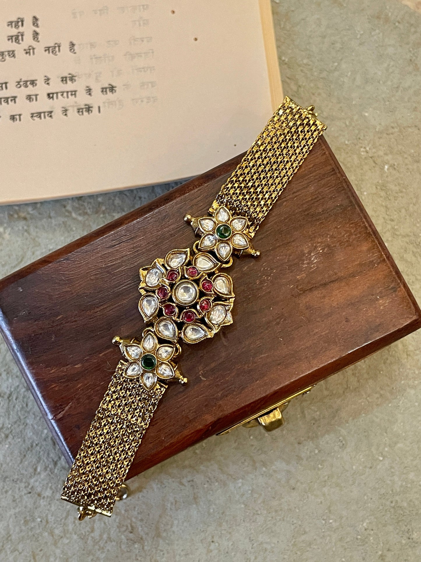 Nritya Antique Bracelet in Red