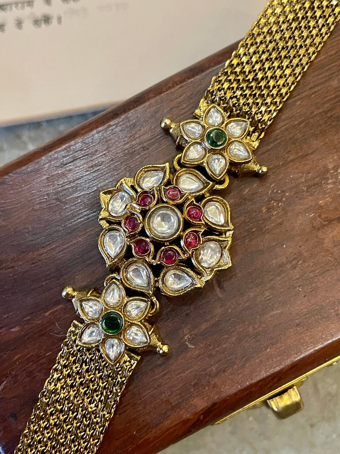Nritya Antique Bracelet in Red