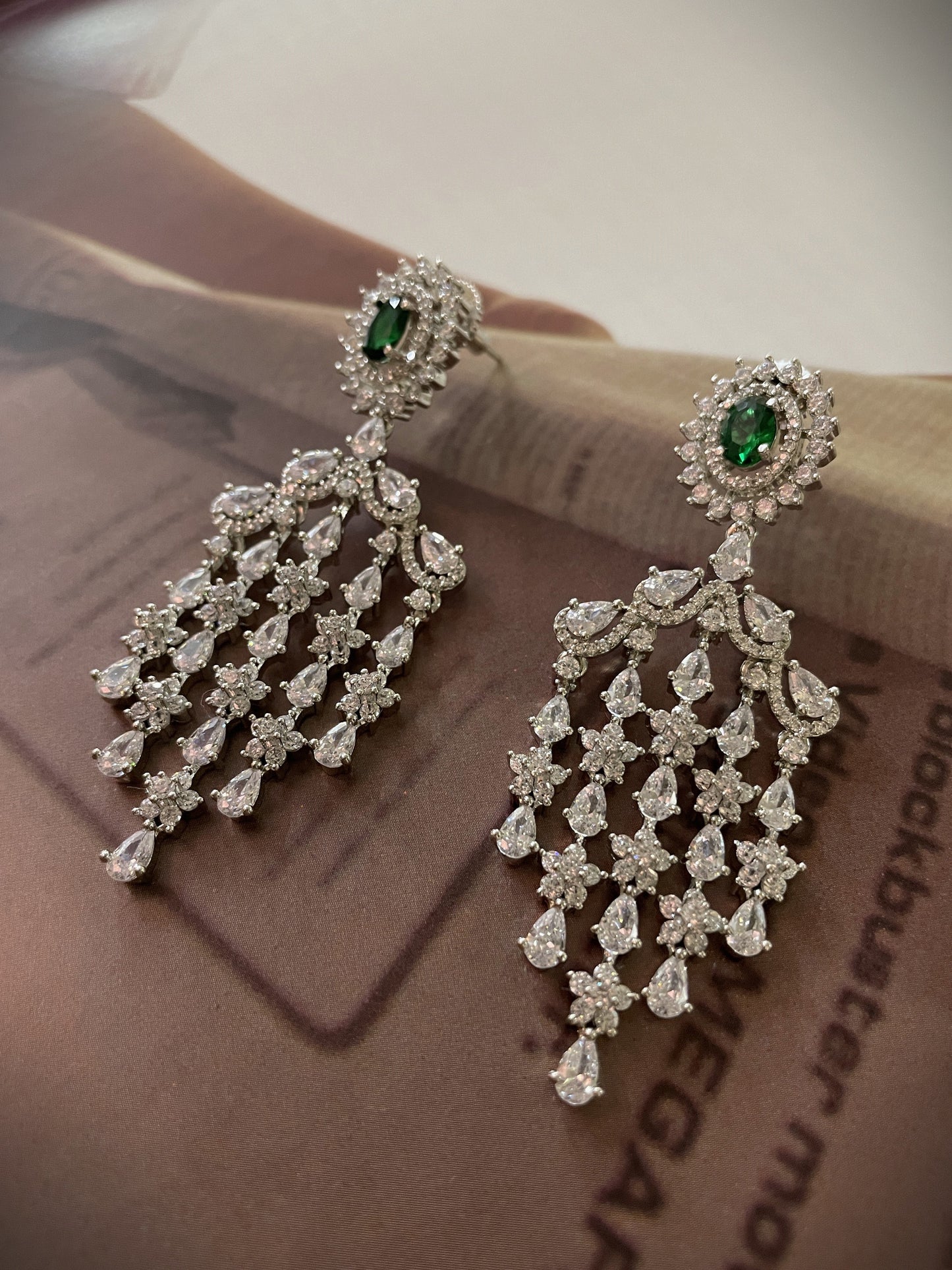 Ohana Emerald Zircon Danglers