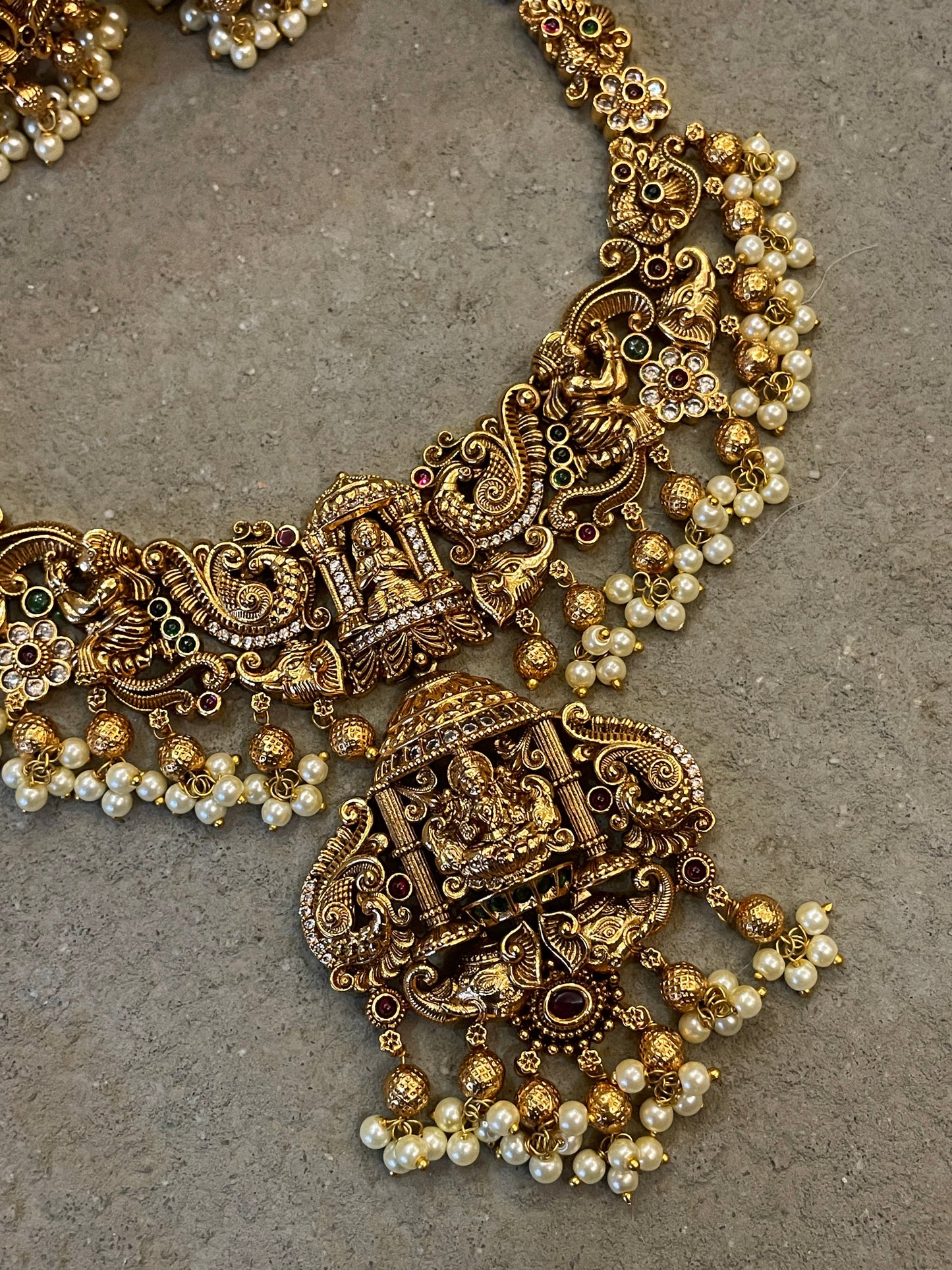 Rageshwari Antique Temple Necklace Set
