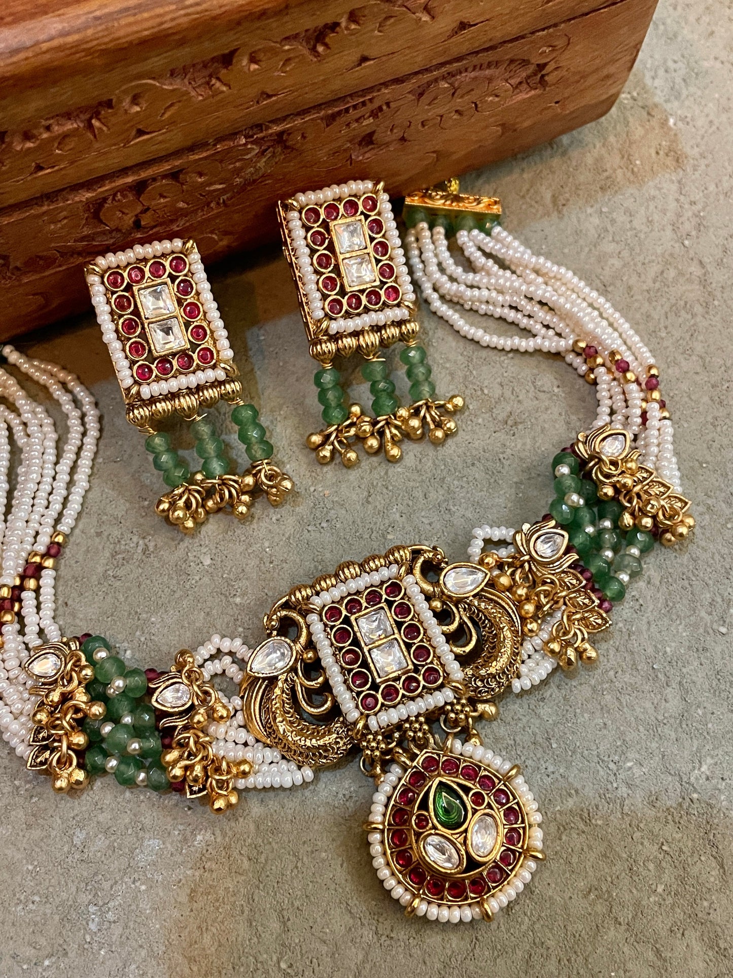 Sabha Antique Temple Necklace Set