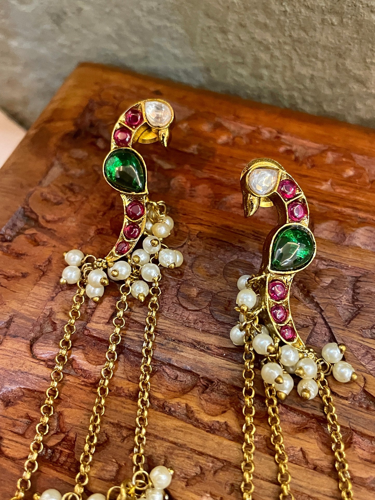 Morvika Polki Bird Motif Earrings