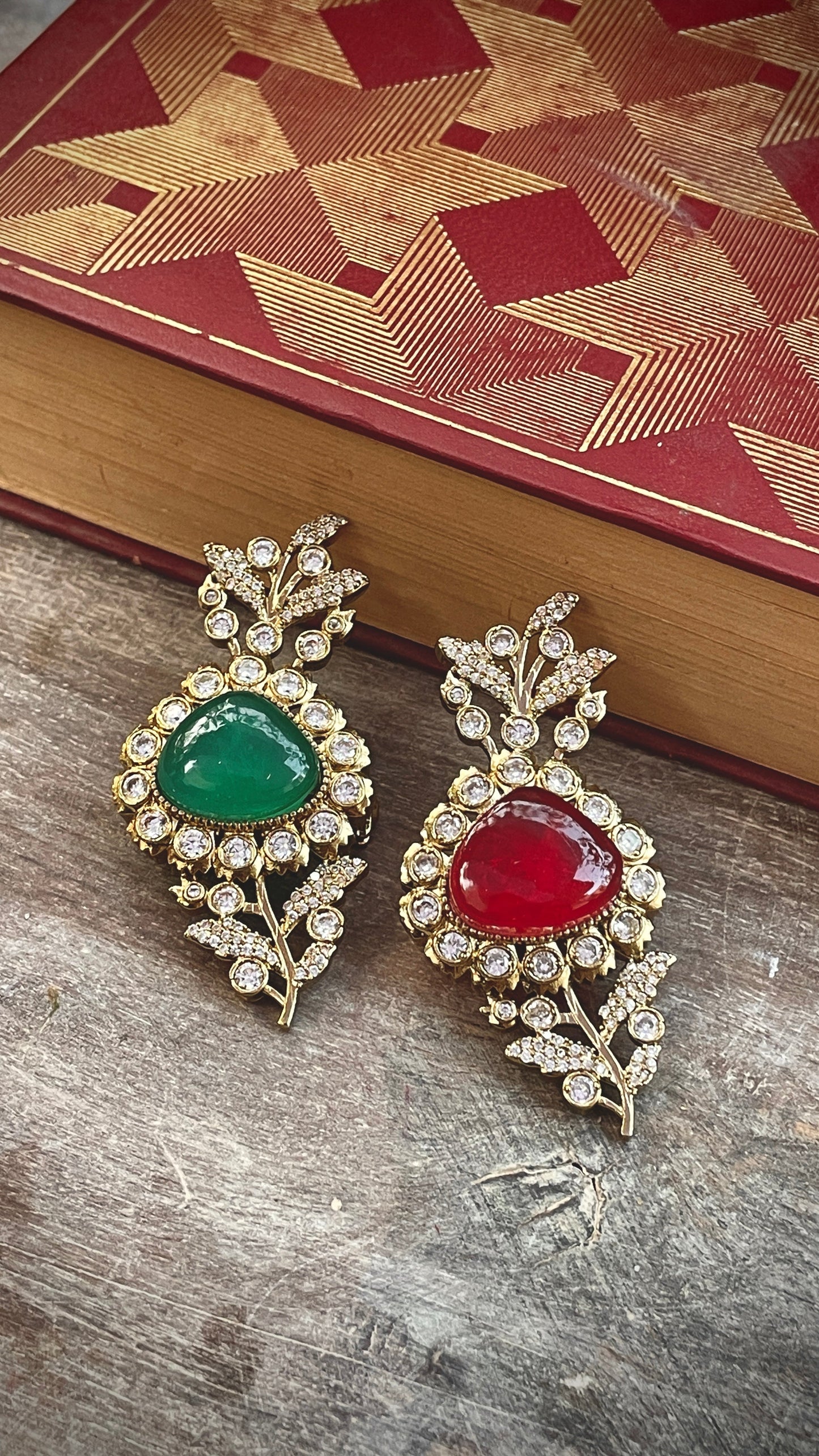 Keshav Ruby Leaf Brooch ( Single )