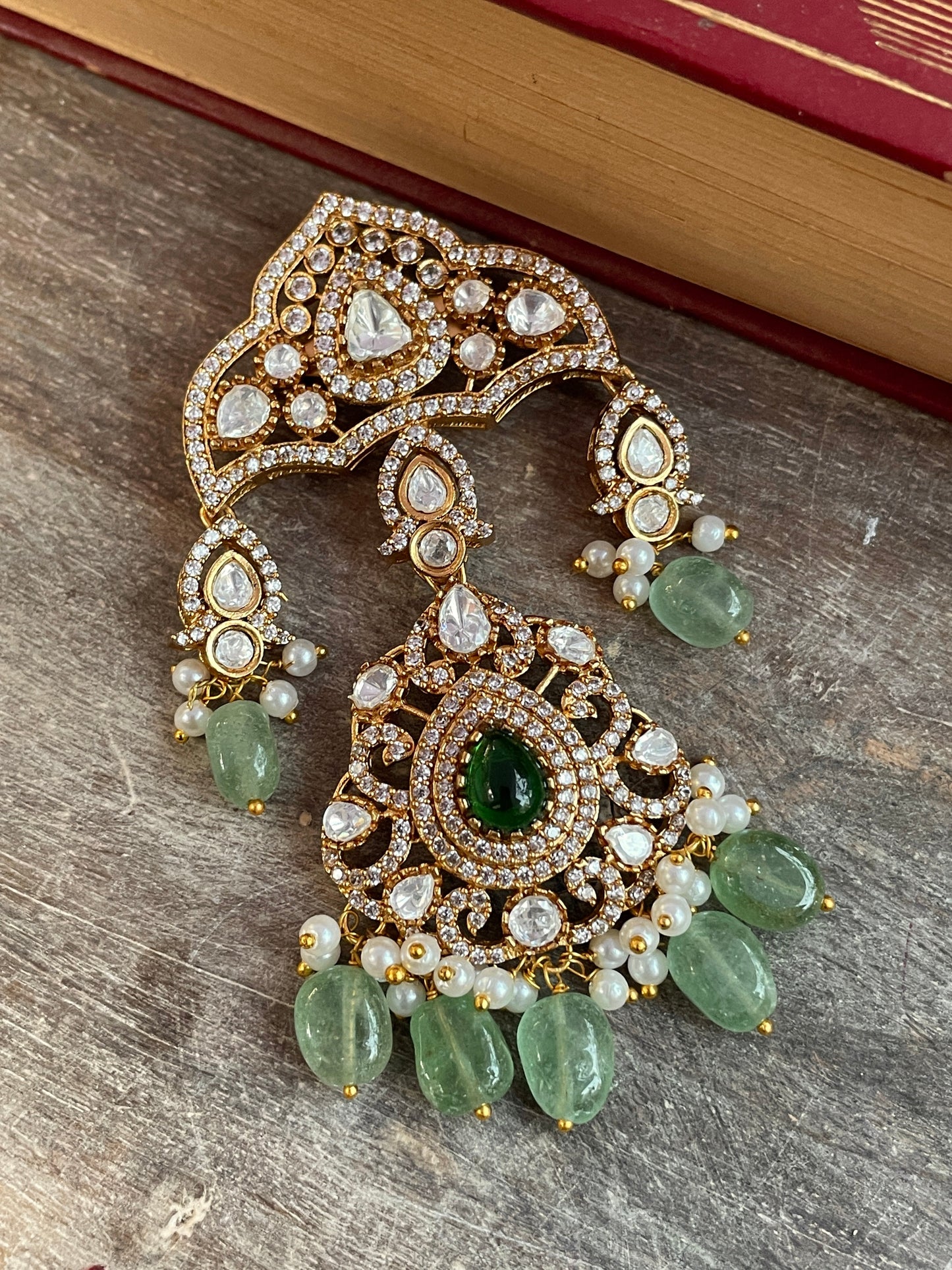 Idrees Emerald Polki Brooch