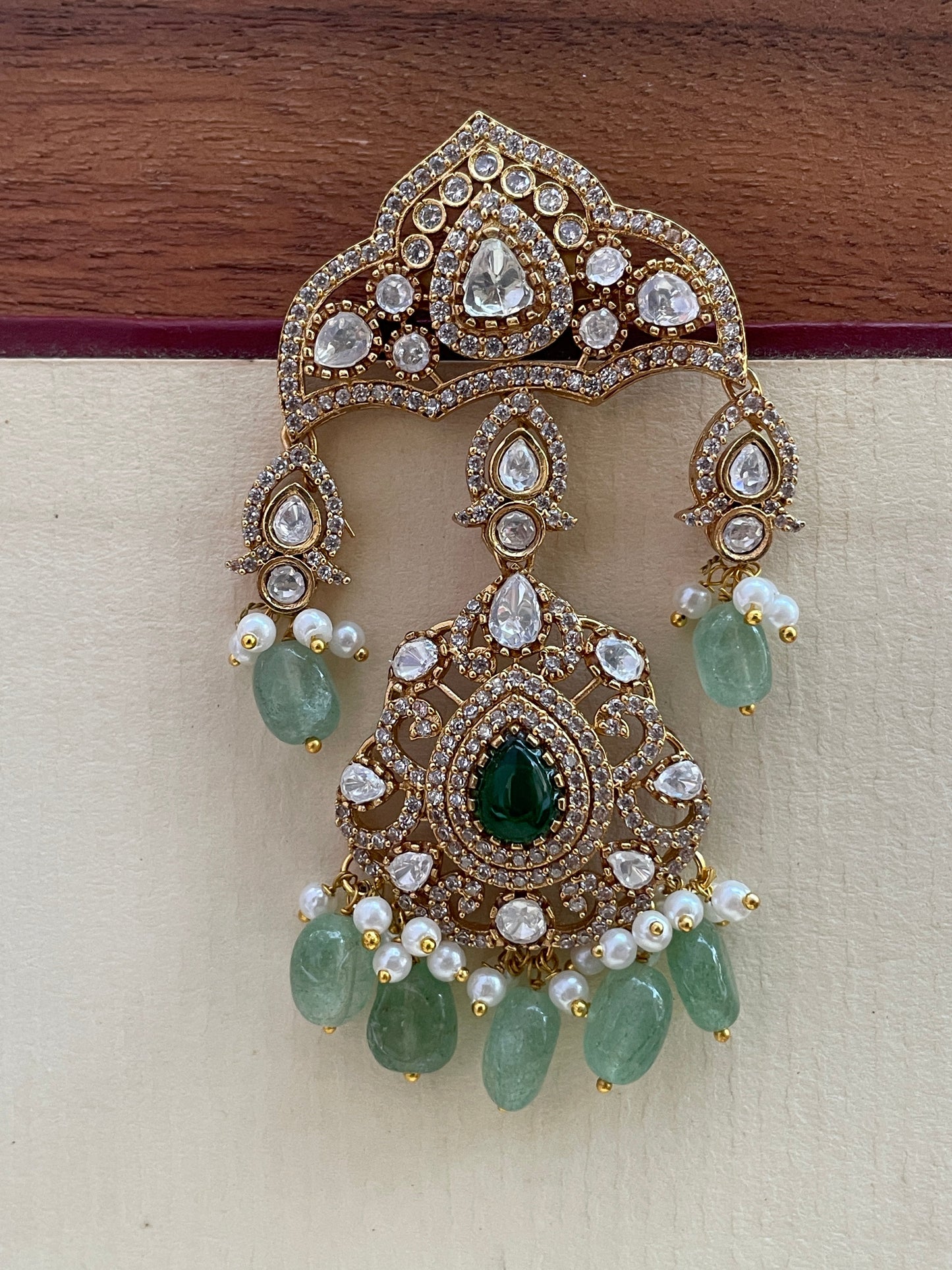 Idrees Emerald Polki Brooch