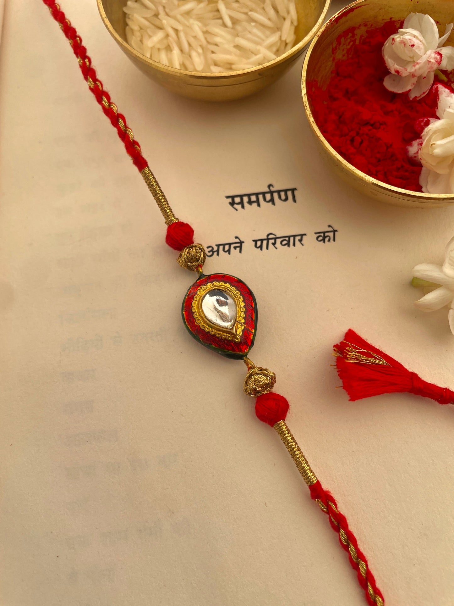 Pre Order - Sanjog Red Thread Reversible Rakhi