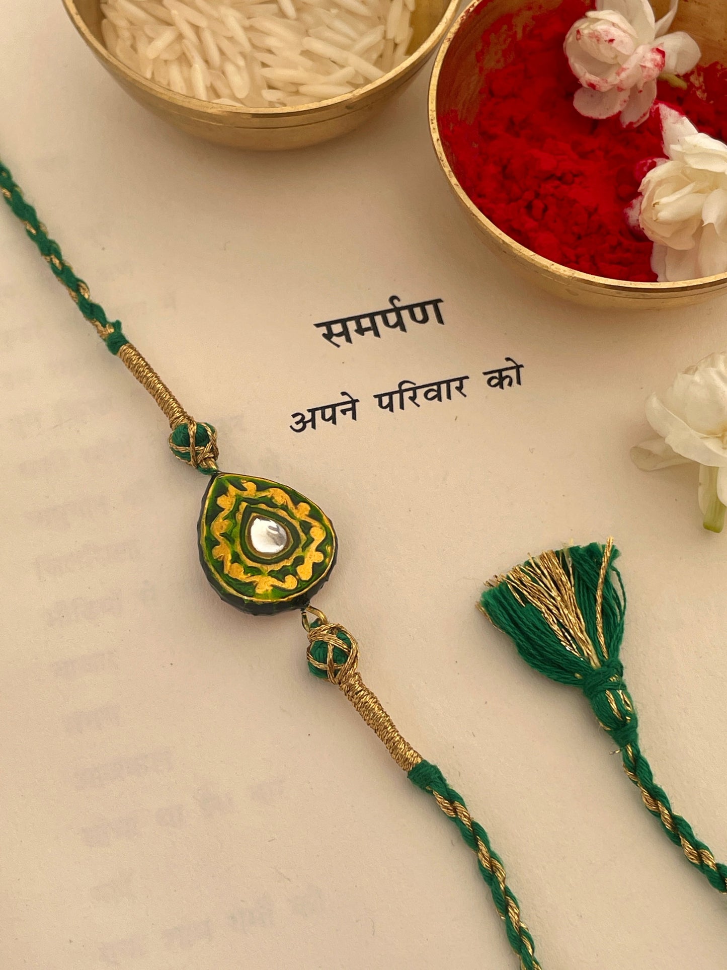 Pre Order - Rishta Green Thread Reversible Rakhi