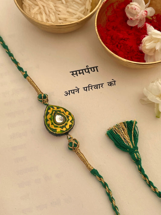 Pre Order - Rishta Green Thread Reversible Rakhi