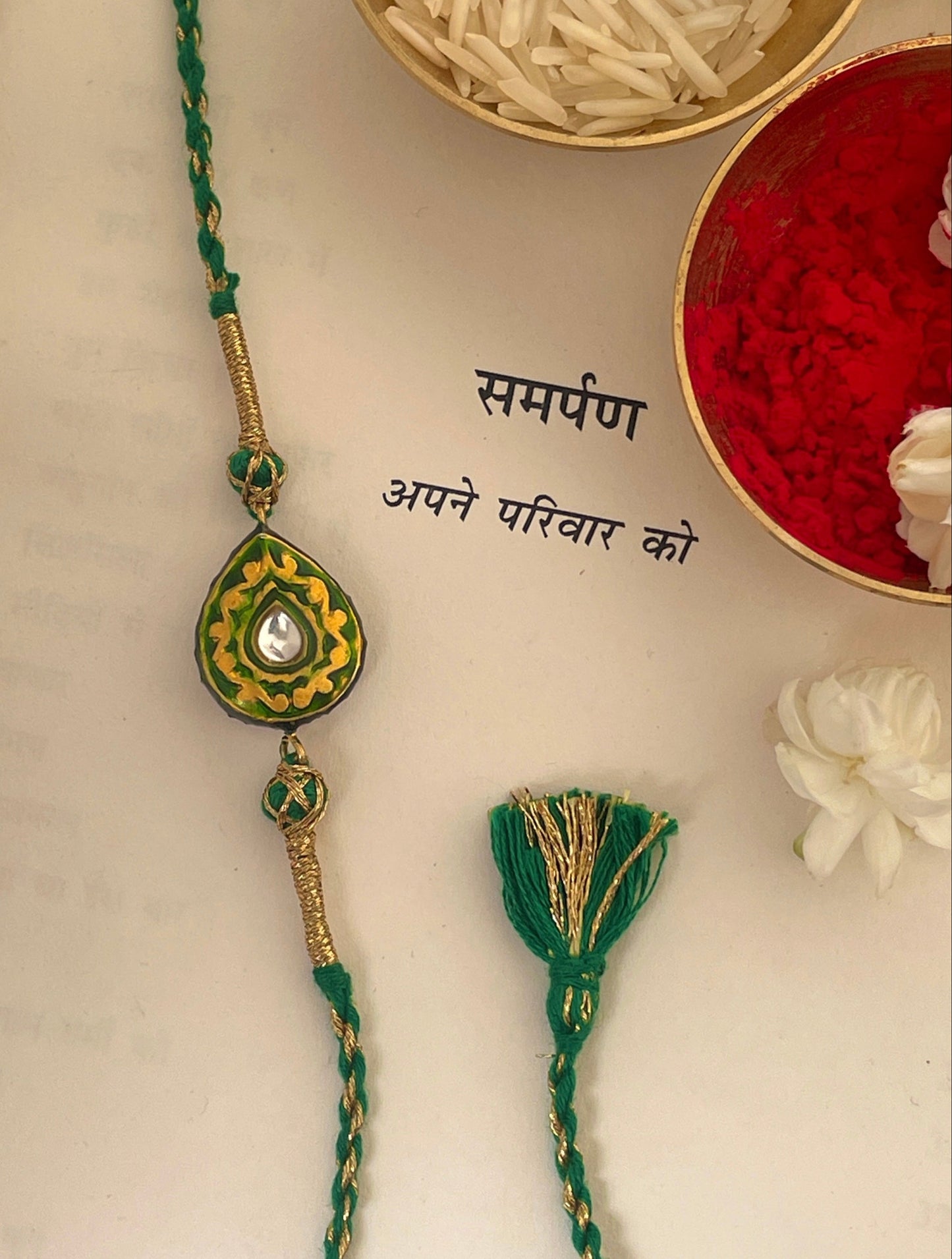 Pre Order - Rishta Green Thread Reversible Rakhi