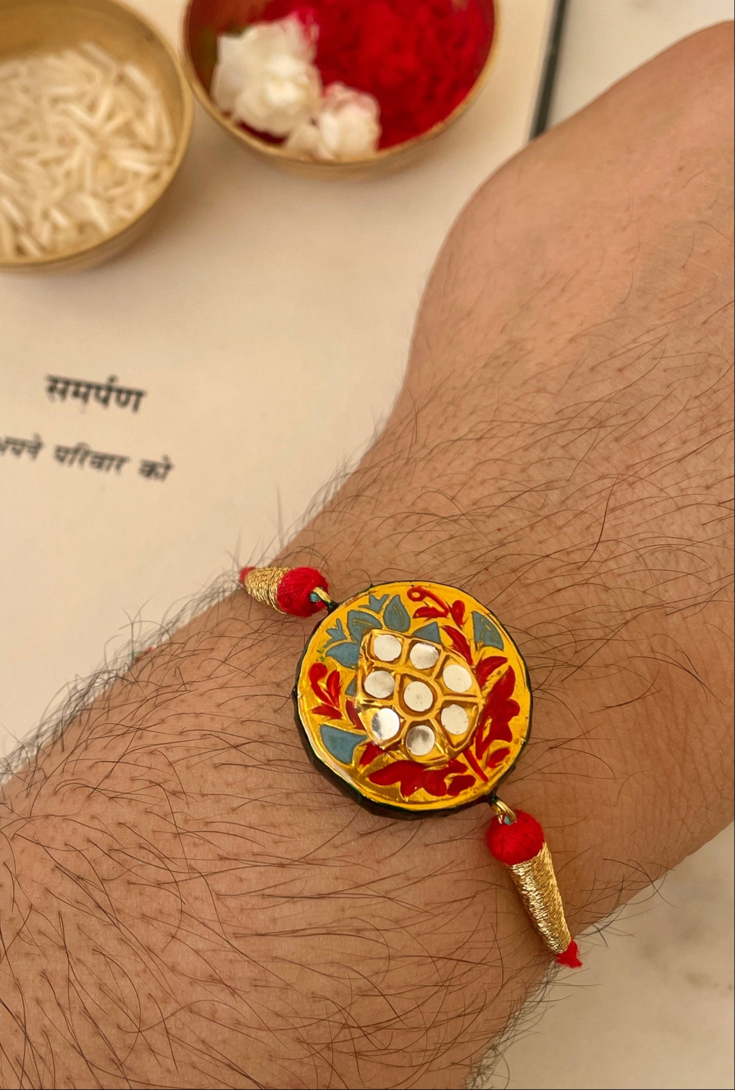 Pre Order - Raksha Enamelled Reversible Rakhi