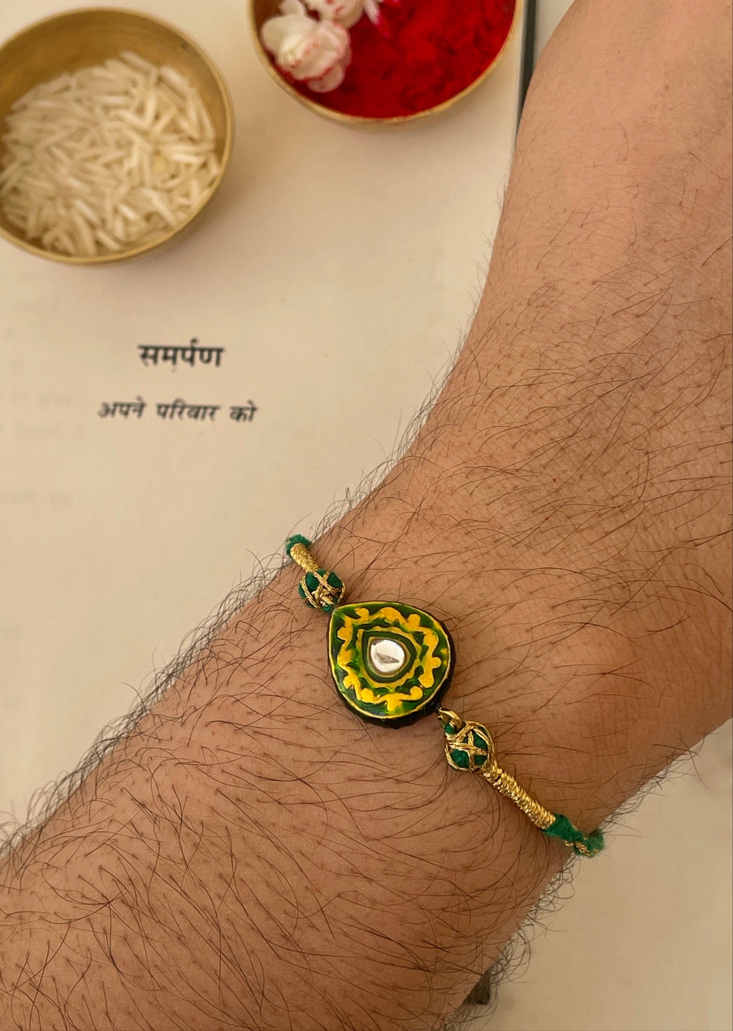 Pre Order - Rishta Green Thread Reversible Rakhi