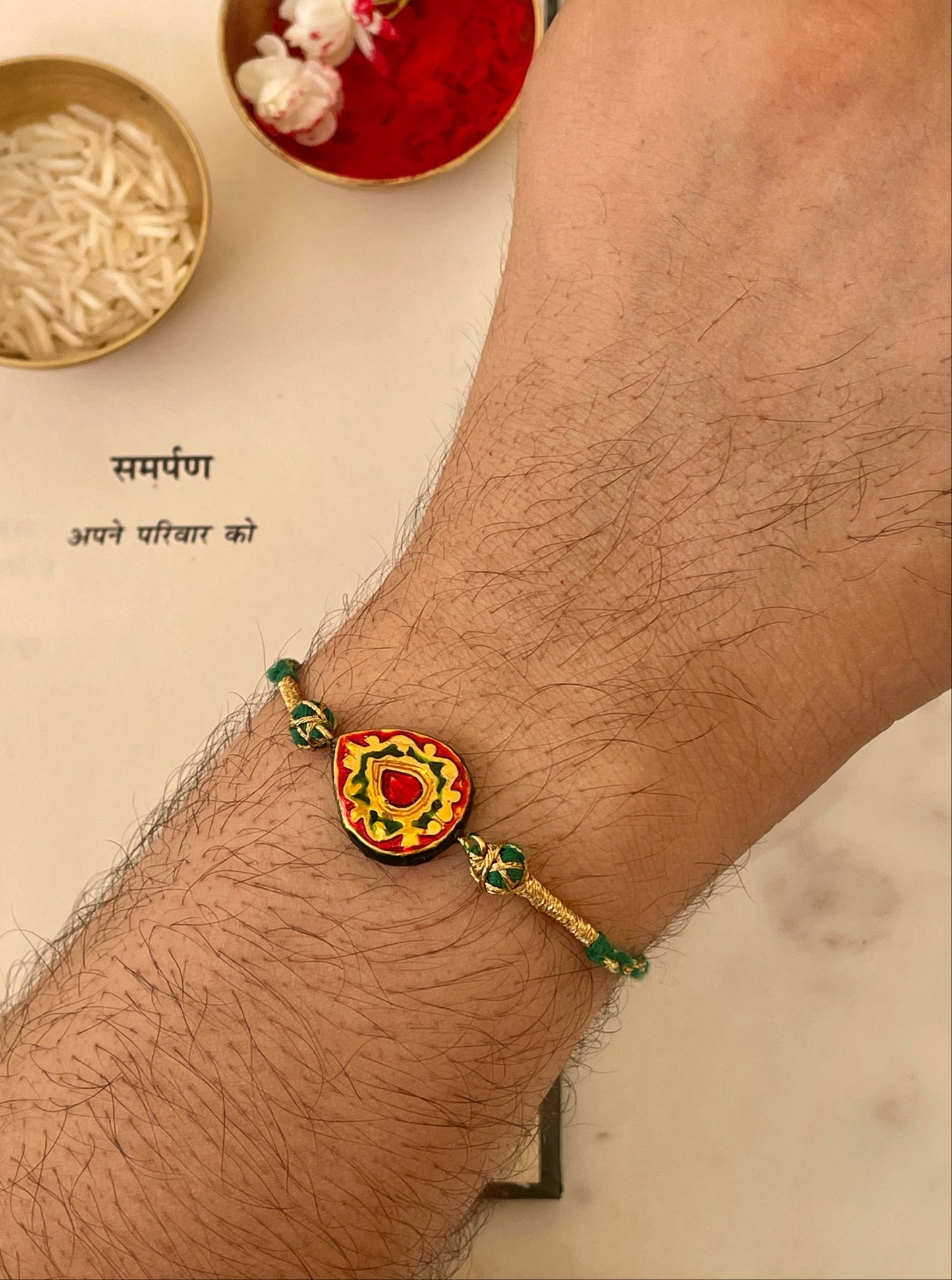 Pre Order - Rishta Green Thread Reversible Rakhi