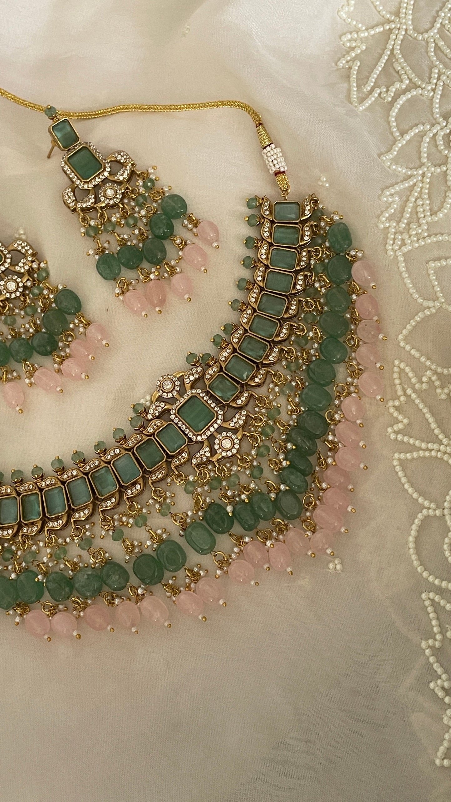 Pre Order – Vandana Pastel Polki Necklace Set
