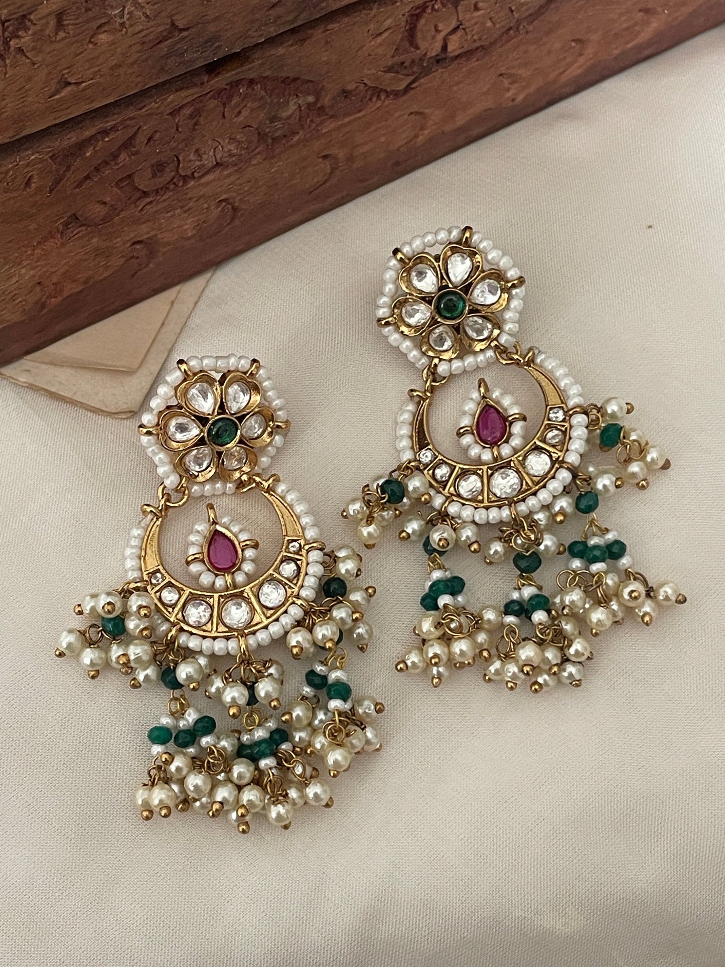 Amrapali Floral Polki Earrings