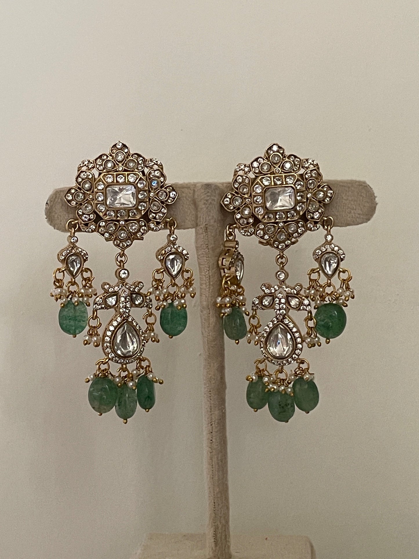 Pre Order – Sarla Green Polki Necklace Set