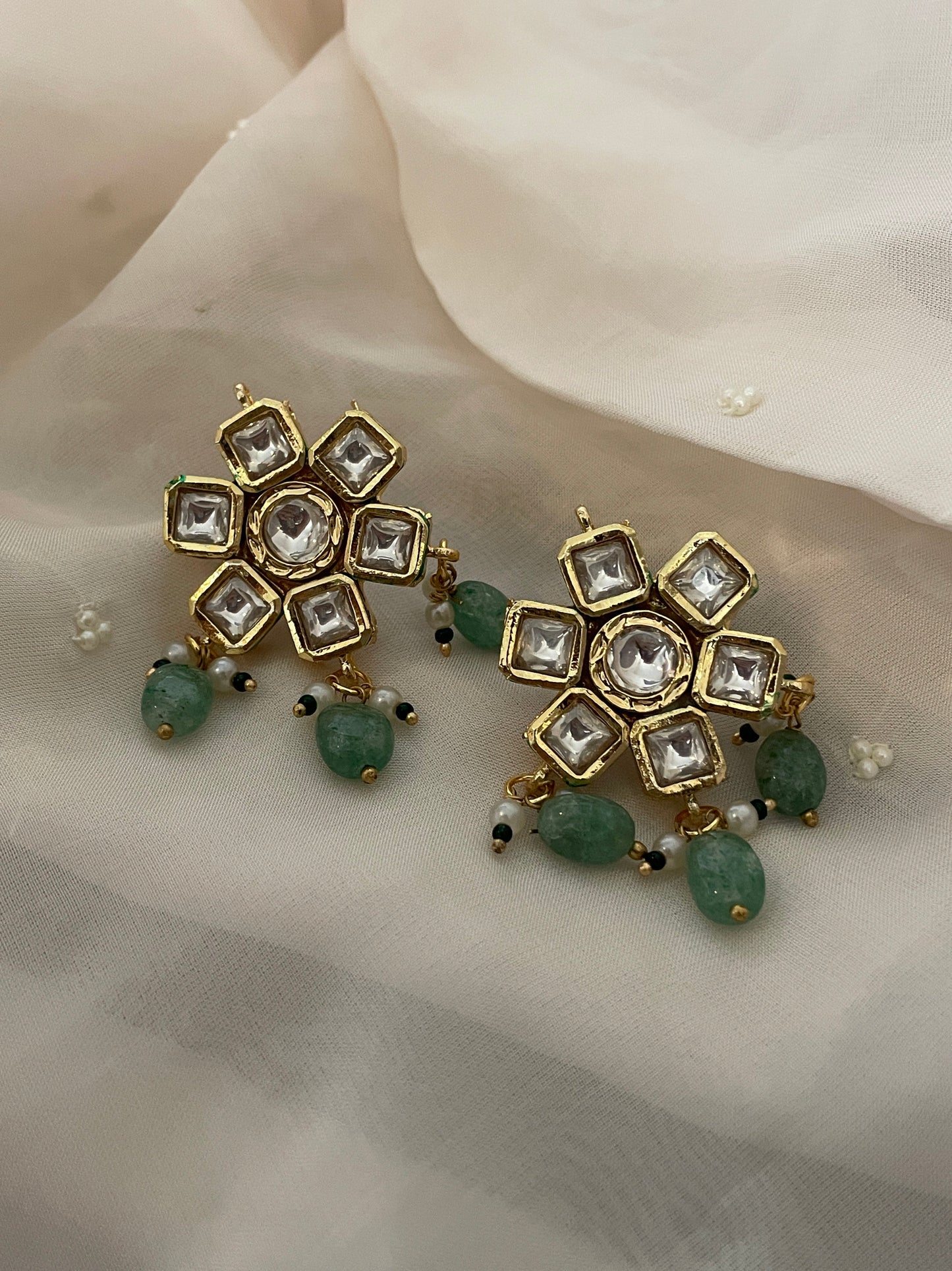 Kiran Green Polki Necklace Set