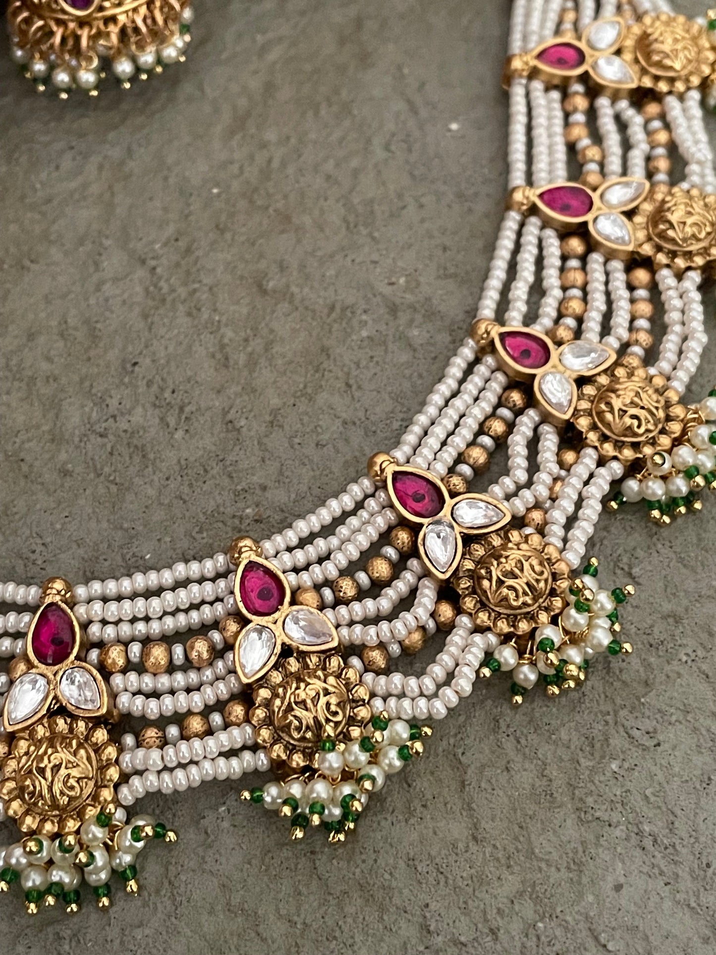 Devi Antique Pearl Necklace Set