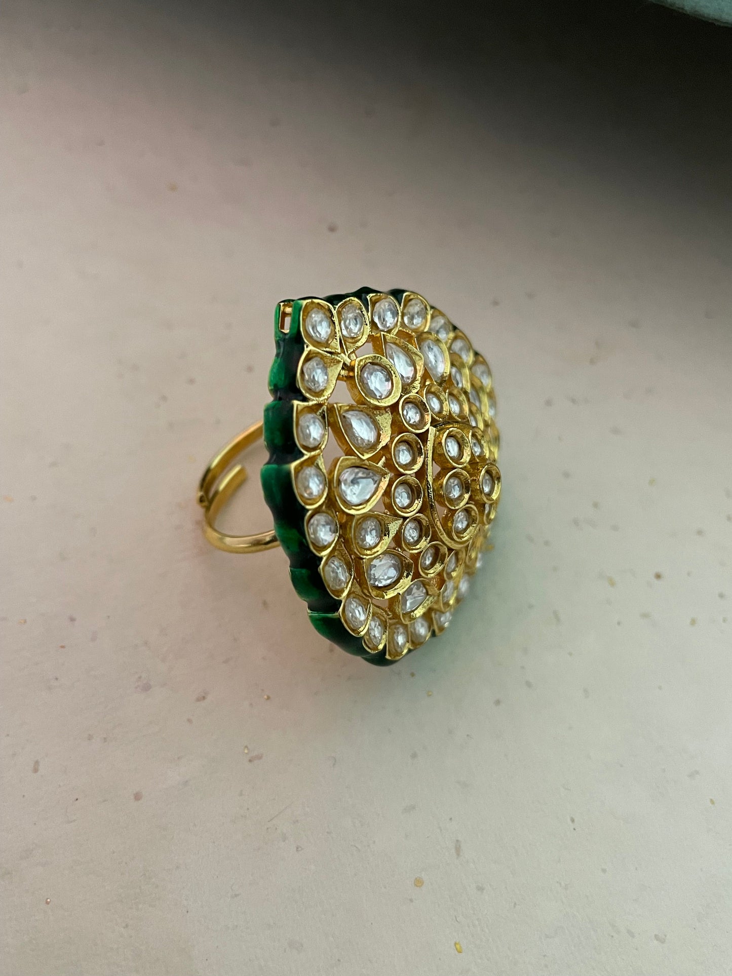 Isha Adjustable Polki Ring