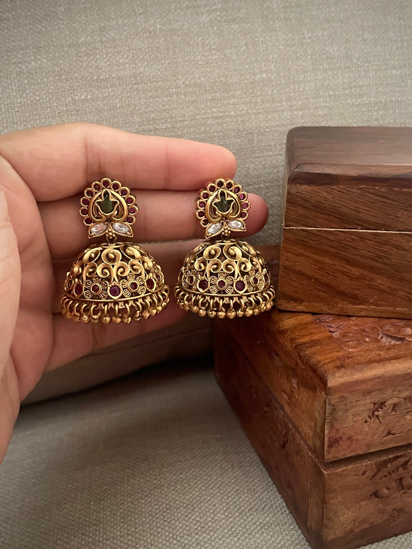 Anika Basket Jhumki Earrings