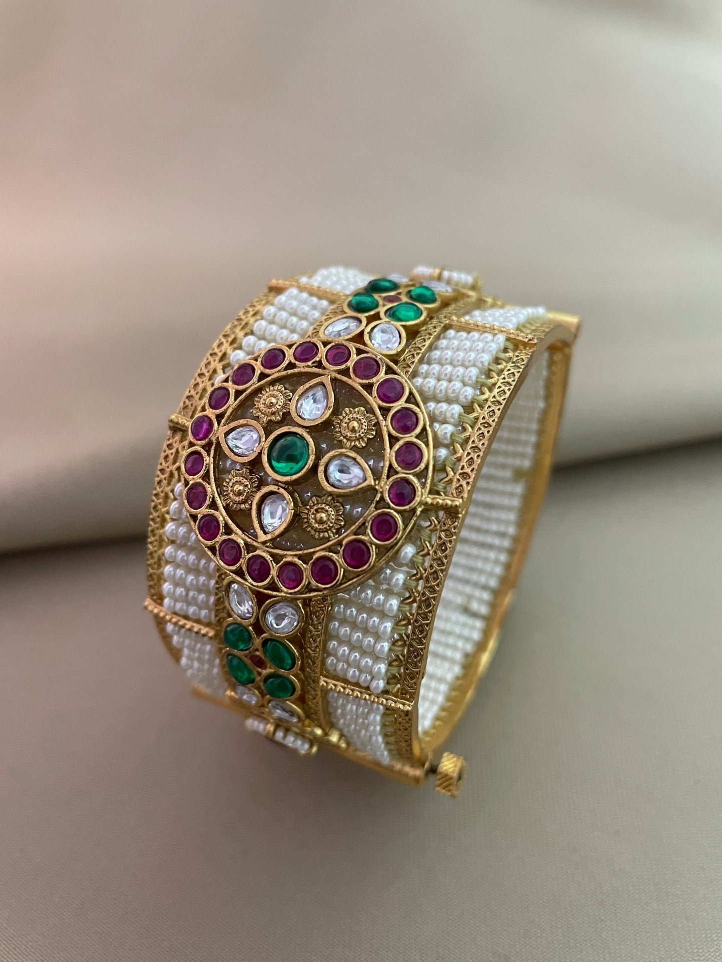 Maharani Neera Antique Openable Gold Finish Bangle- Single